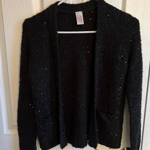 Cat & Jack black sequin sparkly sweater cardigan size Small